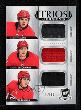 2021 The Cup Trios Jerseys /35 Teuvo Teravainen Sebastian Aho Andrei Svechnikov