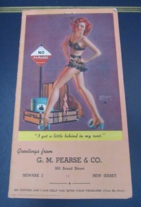 Vintage 1944 GM Pearse Co Advertising Moe Mozert Pinup Art Cover Note Pad