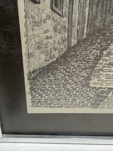 Impresión enmarcada a pluma y tinta Callejón de la Capilla San Juan, Puerto Rico 11 X 15 Arte - Imagen 10 de 11