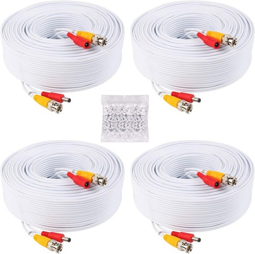 CCTV Security Camera Cable Kit 4 Pack 100ft BNC Power Video Extension Outdoor - Picture 3 of 9
