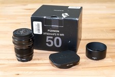 Fujifilm Fujinon Fuji XF 50mm f/2 R WR Black Lens + Two Hoods + Lens Filter