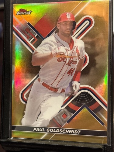 2022 Topps Finest Paul Goldschmidt Gold Refractor /50 Cardinals #91 - Picture 2 of 3
