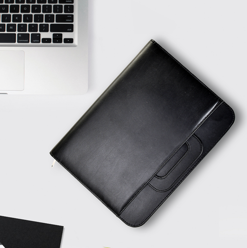 Personalised Logo A4 Zipped Conference Folder Portfolio with Portable Handle - Picture 4 of 11