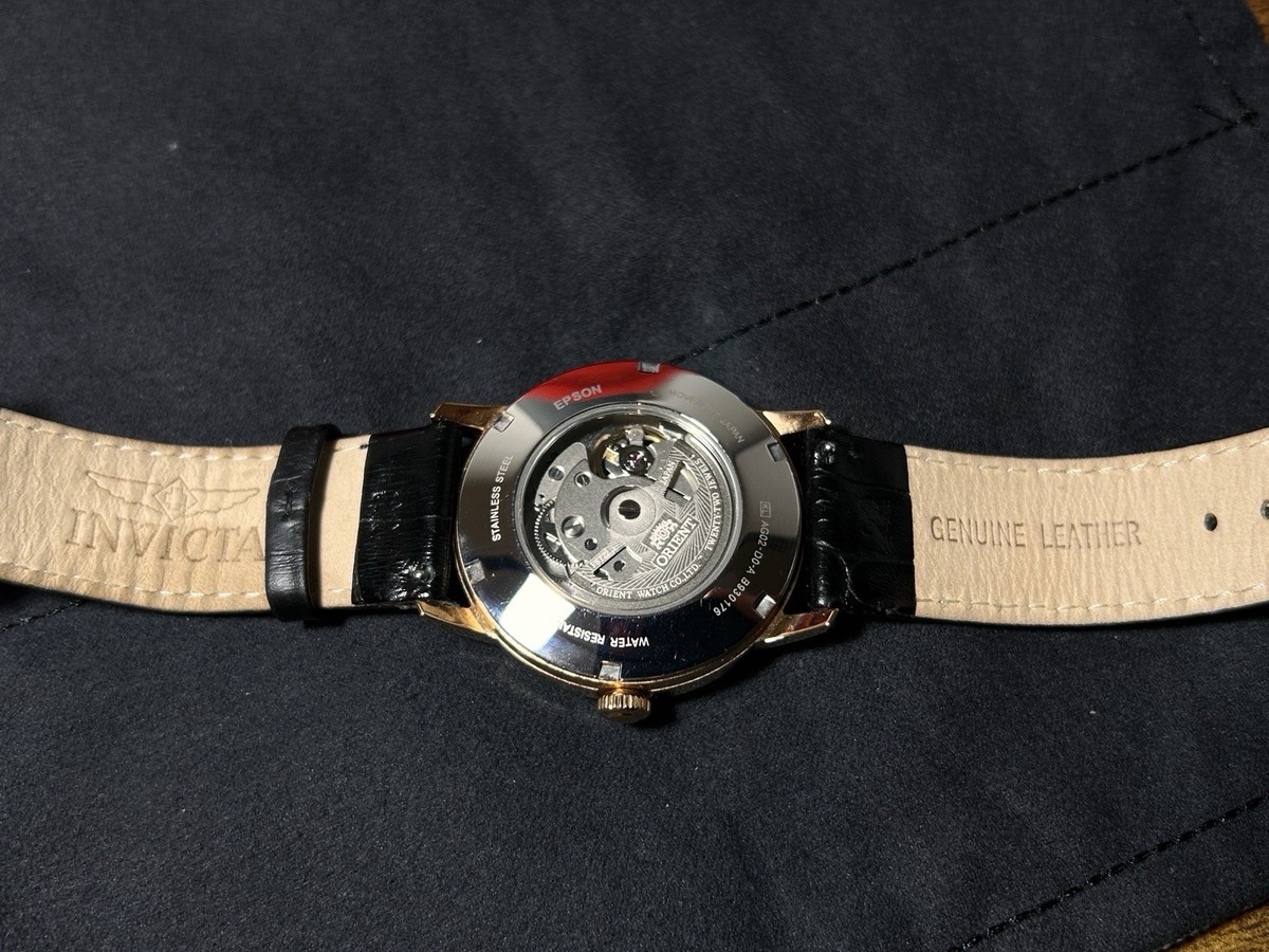 Orient A Bambino Open Heart Rose Gold Automatic Watch View 6