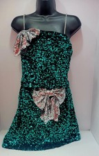 Dance Skirt And Top Set Aqua And Silver Costume Full Sequined Size L