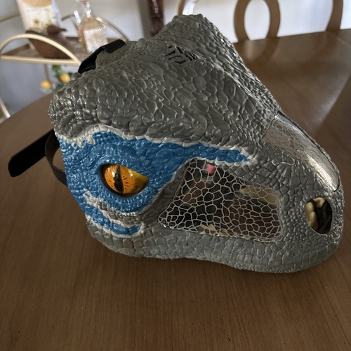 Jurassic World Chomp Roar elektronische Maske Velociraptor blau Dinosaurier Halloween - Bild 9 von 10