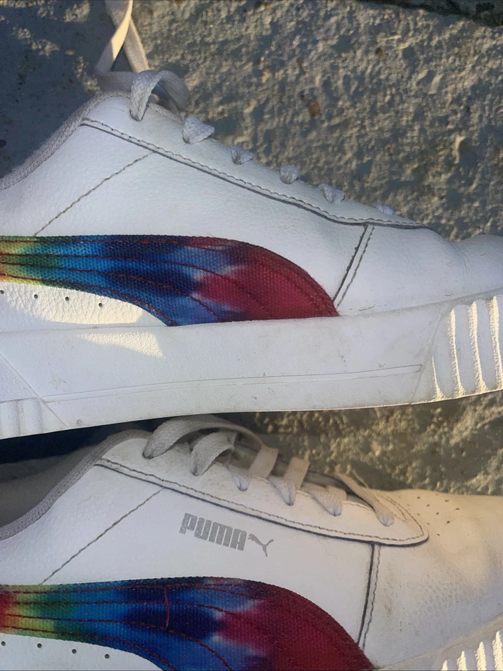 Zapatillas deportivas blancas Puma Carina Rainbow Tie Dye para mujer talla 10 Foto 3 de 4