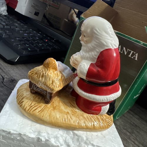 1992 RP Gauer kniender Weihnachtsmann betet über Jesuskind Statue Vargas Vintage in Box - Bild 8 von 11