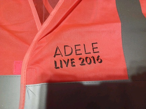 ADELE Live 25 2016 Concert PINK Yoko Unisex Security Safety Reflective Vest XXL - Picture 3 of 6