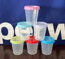 Tupperware Tupper Mini Midgets Container 2oz Set 6 Sheer Assorted Color Seal New