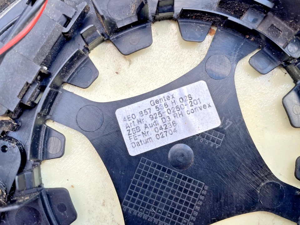 Audi A8 Quattro 2004-2007 lado del pasajero derecho térmico automático atenuado espejo retrovisor vidrio OEM Foto 4 de 4