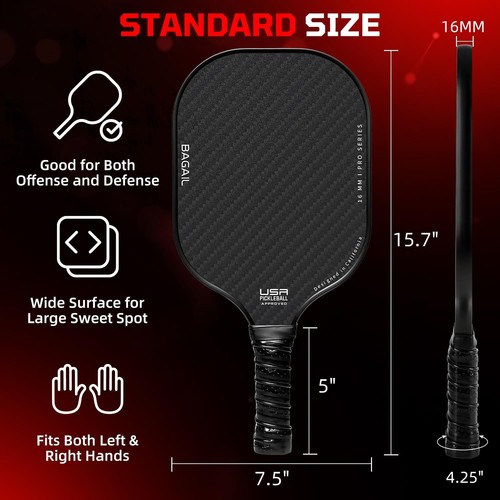 USAPA Approved Pickleball Paddles Set: Fiberglass Surface, Lightweight 4-Pack - Picture 8 of 12