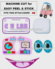 Replacement Decals Fit Little Tikes Cozy Coupe Car blue eyes PINK PURPLE Smile