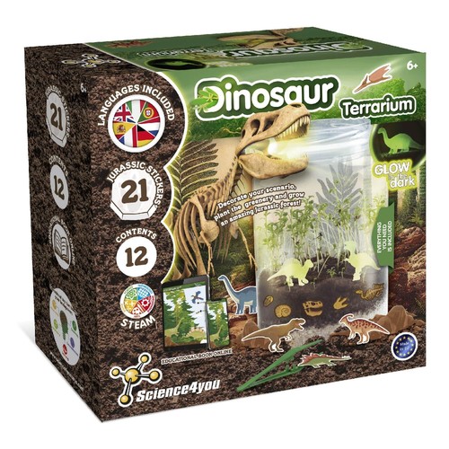 Science4you Terrario dei Dinosauri Kit Terrario con Piante per Bambini Dinosauro