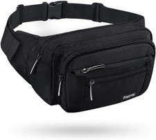 FREETOO Waist Pack Bag Fanny for Men&Women Hip Bum One Size, Black 