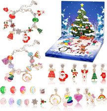 Christmas Advent Calendar Bracelets 2025, 24 Days Christmas Countdown Calendar w