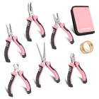 6-Piece Mini Pliers Set, Needle Nose, Long Nose, Bent Nose, Diagonal, End Cut...