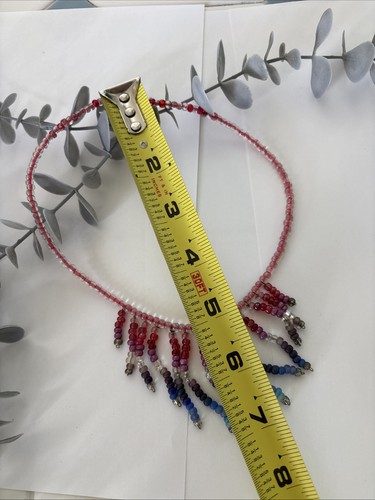 Handcrafted glass beaded necklace women's - Picture 3 of 8