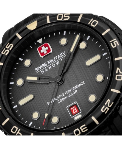 SWISS MILITARY HANOWA Men Analog Quartz Casual Watch Classic Dress Black Dial Wa - Picture 5 of 6
