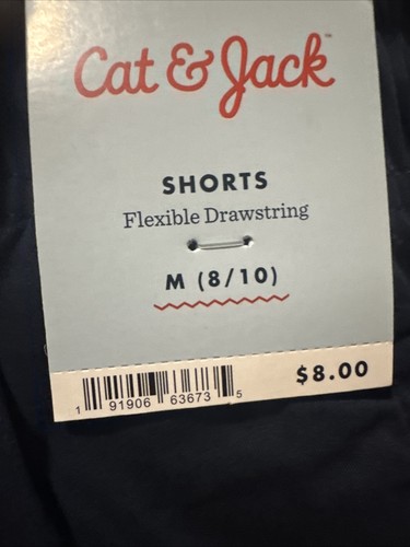 Cat & Jack Boys Size M 8/10 Pull On Shorts Drawstring Navy Blue New w Tags - Picture 3 of 3