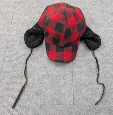 Woolrich Trapper Hat Medium Buffalo Plaid Red Ear Flap Hunting Fleece Outdoors