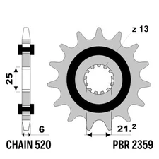 Benelli TRK 702X 698 2022-2024 Front Sprocket PBR Pitch 520 15 Tooth