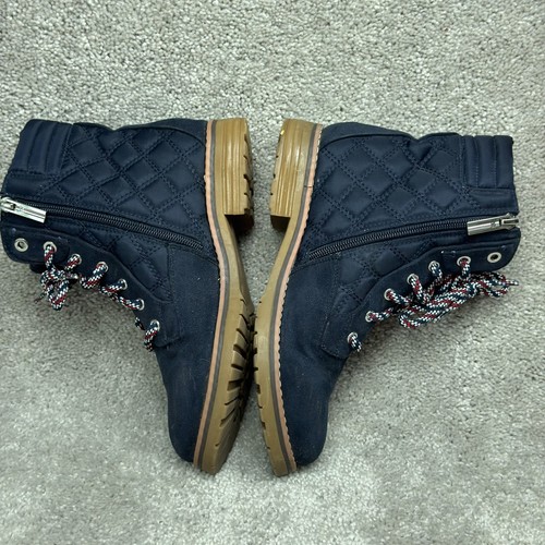 Tommy Hilfiger Onella Quilted Boots Women's 7M Navy Hip Hop Preppy 90s - Picture 8 of 16