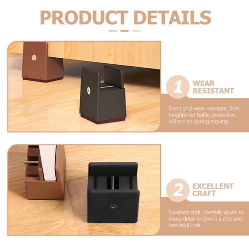 4 Pcs Desk Riser Blocks Heightened Table Mat Bed Raisers Furniture Lifters - Picture 6 of 11