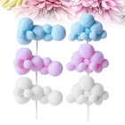  6 Stück handgefertigte Garnkugel Wolke Geburtstagstorte Topper Party Kuchen
