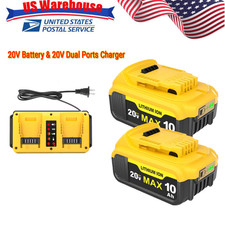 2Pack 10.0AH Lithium Ion Battery For De Walt 20V Charger DCB206 DCB200 DCB204