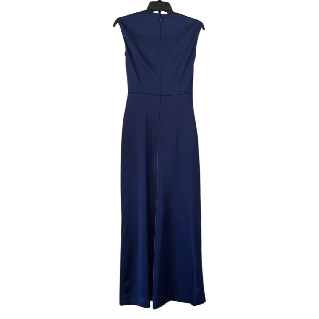 Kay Unger Women's Midnight Stretch Charmeuse Cap Sleeve Jumpsuit