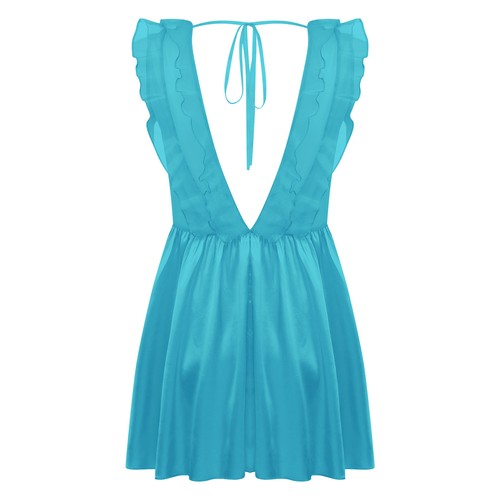 Men Sissy Sleep Dress Sleeveless Sheer Satin Mini Dress Crossdress Nightwear - Picture 54 of 60