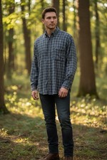 Moose Creek Men's Flannel Shirt Size XL 100 Cotton Blue/white Size Medium