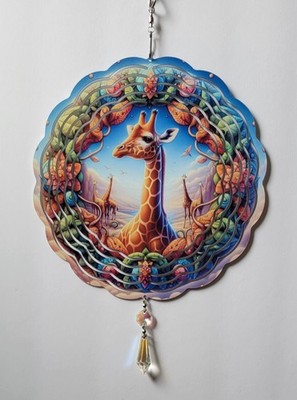 3D Metal Hanging Wind Spinners - Vibrant Circular Wave Design for Yard & Garden