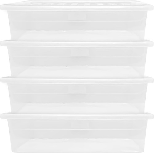 4 × 45 L Clear Plastic Storage Boxes with Lids – Stackable & Nestable, Multipurp - Picture 1 of 7