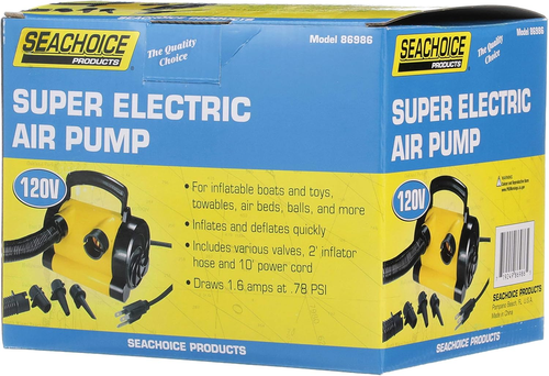 Portable 120V Super Electric Air Pump, W/ 10-Ft. Power Cord, .78 PSI, for Boatin - Picture 4 of 4