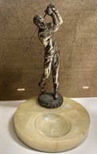 Antique Vintage 1938 W.E. Co. Club Figural Golfer 10 W.V. Mackie Golf Trophy