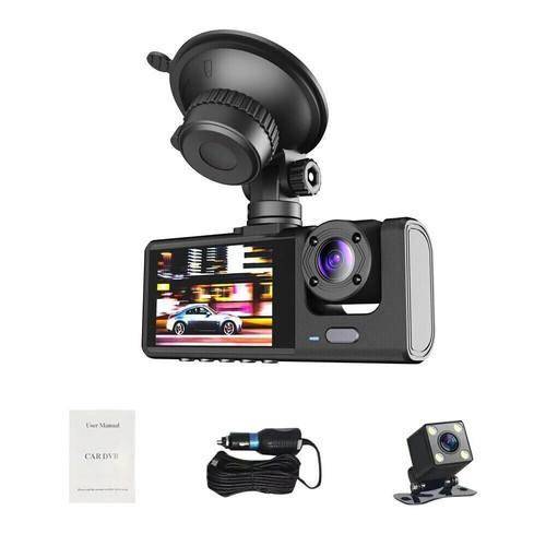 Dual Lens Dash Cam HD 1080P Front/Rear/Inside Video Recorder Kamera mit G-Sensor - Bild 3 von 11