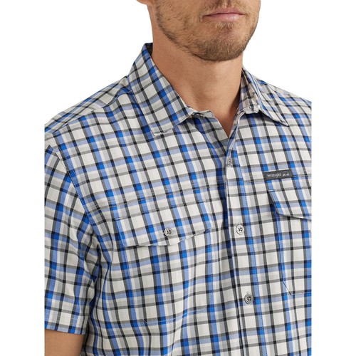 Wrangler Men's Outdoor Short Sleeve Utility Shirt, Irish Ocean, Small - Picture 3 of 5