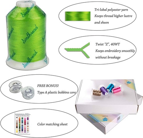 Embroidery Thread in 120 Vivid Colors - New 550Y Spool Kit for Sewing Machines - Picture 6 of 9