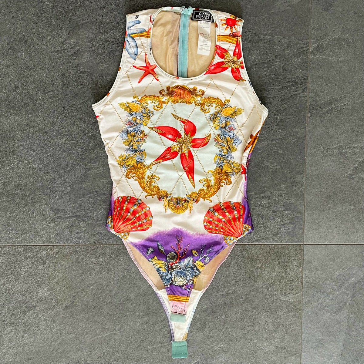 GIANNI VERSACE Studded Swimsuit Bodysuit Starfish and