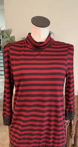 succoso mini abito donna couture grande vin brulè a righe modal collo alto Y2K EE - Foto 2 di 6