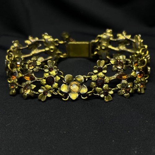Michal Negrin Romantic Crystals flowers BRACELET made in Israel - Picture 2 of 11