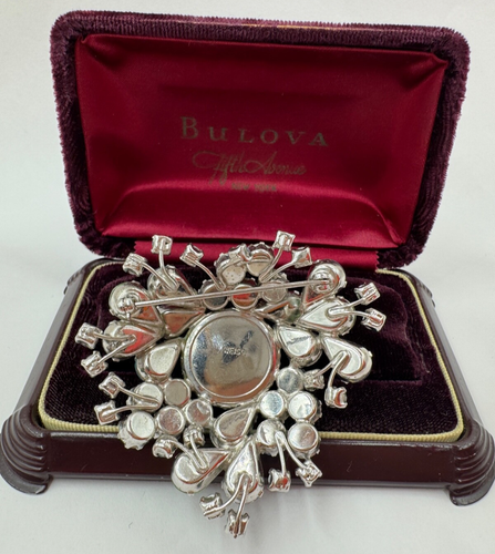 RUDOLPH WEISS MAX MULLER DESIGNER VINTAGE RHINESTONE BROOCH SILVER GLASS PEARL - Picture 10 of 12