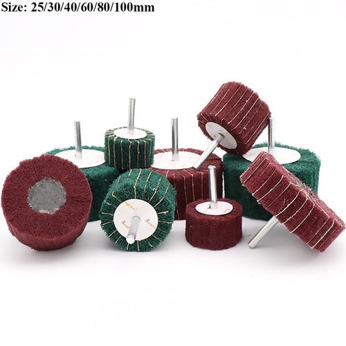 25100mm Nylon Fibre / Emery Flap Wheel Sanding Polishing Mop Drill