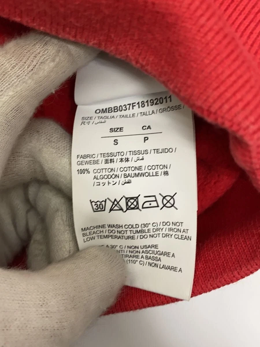 FELPA CON CAPPUCCIO OFF WHITE 18AW DIAG BERNINI S COTONE STAMPA ROSSA USATA