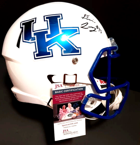 DEVIN LEARY Kentucky Wildcats SIGNED Full Size Helmet JSA COA