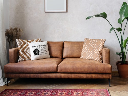 Kissenbezug 40x40cm "Ohne Labrador ist alles doof!" schwarz Fun Hund Retriever - Bild 2 von 3