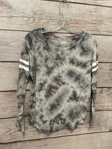 Justice Gray Tie Dye L/S Cotton/Poly Lightweight Top Girl's Size 16 - Picture 2 of 9