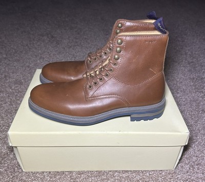GANT Men s Shoes (NOBLE) Chelsea Boots Round Toe Brown Leather size 40 (7US) NIB
